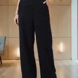 Shein Work Full Length High Rise Relaxed Fit Pants With Pockets-image-41