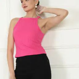 Shein Casual Ribbed Halter Neck Top-picture-43