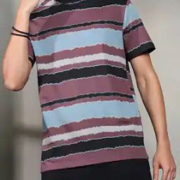 Shein Short Sleeves Colour-block Wine Tshirt-image-39