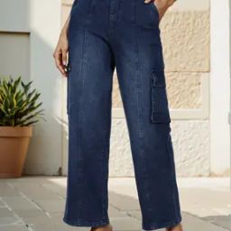 Shein Ankle Length High Rise Panelled Wide Leg Jeans-image-51