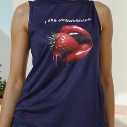 Shein Activewear Sleeveless Graphic Chest Print Relaxed Fit Crew Tshirt-image-91