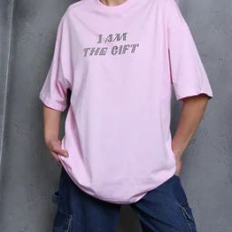 Shein Drop Shoulder Typographic Chest Print Oversized Fit Tshirt-image-87