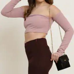 Shein Off Shoulder Detached Full Sleeve Ribbed Crop Top-image-74