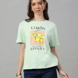 Shein Casual Drop-Shoulder Sleeves Front Typographic Print T-Shirt-image-1