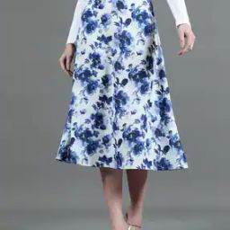 Shein High Waist Floral Print Midi A-Line Skirt-image-16