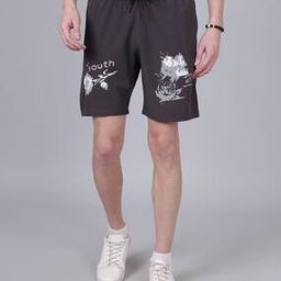 Shein Above The Knee Typographic Print Track Shorts With Pockets-image-35