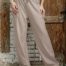 Shein Full Length Straight Track Pants With Pockets-image-83