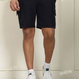 Shein Casual Elasticated Drawstring Flap Pocket City Shorts-picture-24