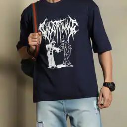 Shein Drop-Shoulder Graphic Chest Print Oversized Fit Tshirt-image-79
