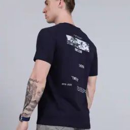 Shein Short Sleeve Typographic Back Print Tshirt-image-76