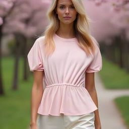 Shein Modest Cinched Waist Short Top-image-32
