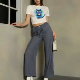 Shein Full Length High Rise Textured Palazzos-picture-12
