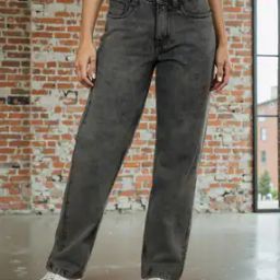 Shein Full Length Stone Wash Straight Fit Jeans-image-53