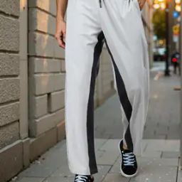 Shein Street Ankle Length Colour-Block Loose Fit Track Pants-image-4