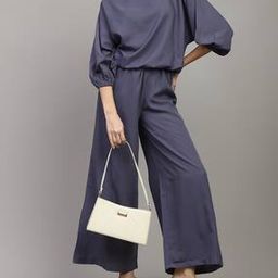 Shein Boat Neck Peasant Sleeves Short Top with Pants-image-46
