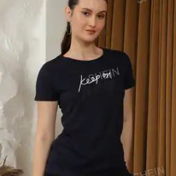 Shein Activewear Medium Length Short Sleeves Chest Typographic Print Top-15