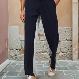 Shein Street Ankle Length Colour-Block Loose Fit Track Pants-image-46
