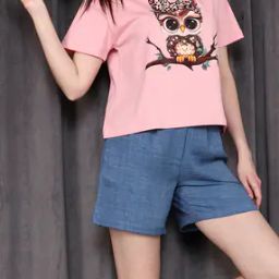Shein Drop-Shoulder Sleeves Graphic Print Tshirt-image-91