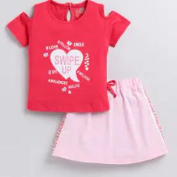Typographic Print Skirt & Top Set-image-77