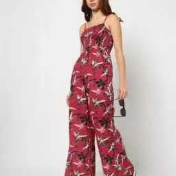 Women Floral Print Strappy Jumpsuit-picture-12
