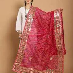 Women Printed Dupatta with Embellished Border-32
