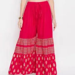 Women Printed Palazzos with Elasticated Waistband-13