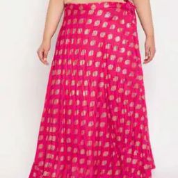 Printed Flared Skirt with Drawstring Closure-20
