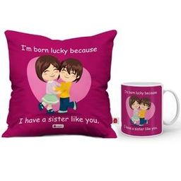 Typographic Print Cushion with Mug-19