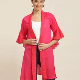 Women Colourblock Regular Fit Front-Open Shrug-40