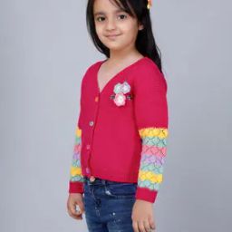Floral Designed V-Neck Cardigan-image-80