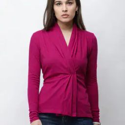 V-Neck Slim Fit Wrap Top-image-18