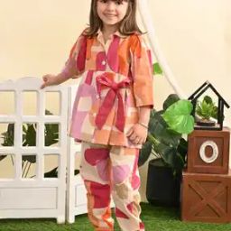Girls Geometric Print Shirt & Pants Set-image-52