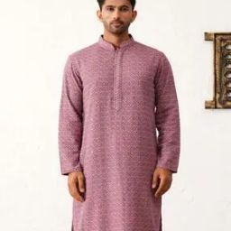 Men Embroidered Regular Fit Long Kurta-image-20