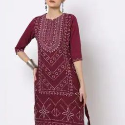 Bandhani Print Straight Kurta-picture-23