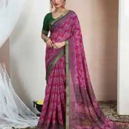 Women Printed Chiffon Saree -image-28