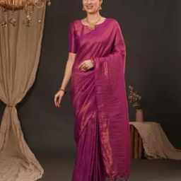 Women Woven Saree with Tassels-image-54