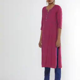Printed Straight Kurta with pants Set-image-49