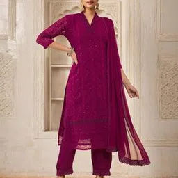 soch Embroidered Straight Kurta with Pants & Dupatta-picture-25