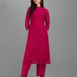 Women Embellished Straight Kurta Set-image-41