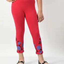Girls Floral Print Slim Fit Capris-image-49