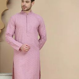 Men Embroidery Short Kurta-10