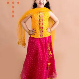 Striped Lehenga Choli with Dupatta Set-image-52