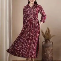 Stripes A-line Dress-image-1