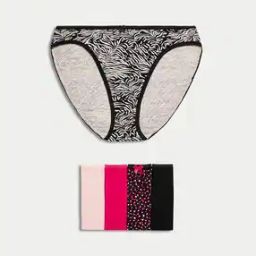 Pack of 5 Cotton Lycra High-Leg Knickers-image-119