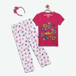 Typographic Print T-Shirt & Pants Set-image-62