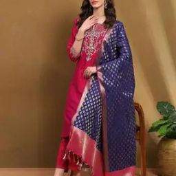 Women Embroidered Straight Kurta Set-image-67