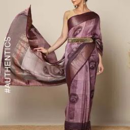 Handblock Print Kantha Work Banarasi Pure Chanderi Saree-image-77