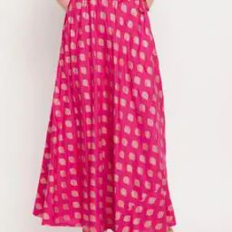 Ethnic Print Flared Skirt with Drawstring Waist-12