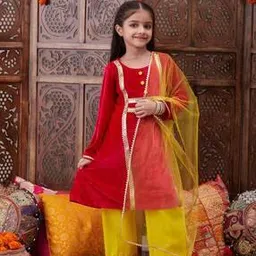 Girls Embellished Kurta Set with Dupatta-picture-13