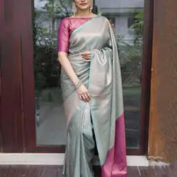 Women Woven Saree With Un-Stitched Blouse Piece-image-18